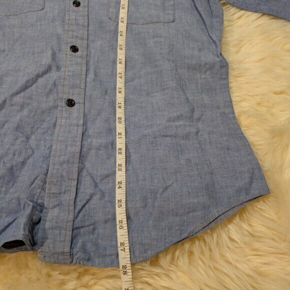 Vtg 70's Levi's Chambray Embroidered Western Button Down Shirt - Picture 4 of 12